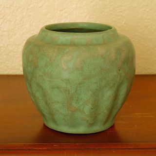 Gorgeous Vintage Brush - Mccoy Arts & Crafts Cabinet Bowl Green Art Vellum 748