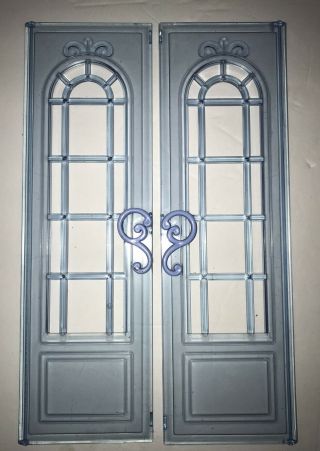Barbie Grand Hotel Clear Elevator Doors With Blue Handles Replacement Parts
