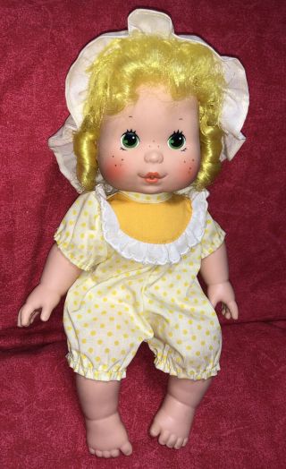 Vintage 1982 Blow A Kiss Lemon Meringue Baby Doll 14 " Kenner Clothes And Hat