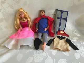 1991 Disney Classics Sleeping Beauty And Prince Phillip Dolls By Mattel