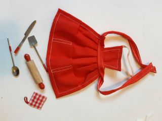 Vintage Barbie Fashion Pak Red Apron With Utensils What 