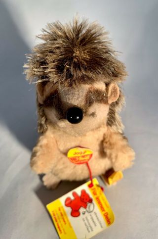 Steiff - Hedgehog “Joggi” - Button Tag - West Germany - Vintage - 5.  5” - 1680/12 2