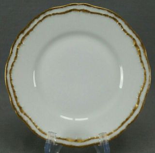 Set Of 8 Haviland Limoges Schleiger 304 & Double Gold Bread Plates C.  1904 - 1927