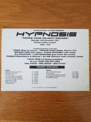 Rave Flyer Hypnosis Awake Your Wildest Dreams 2