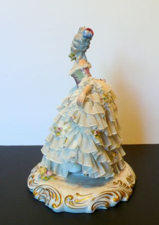 Capodimonte Dresden Lace Porcelain Lady Figurine 3