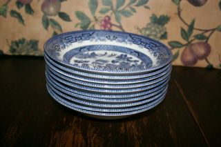 10 - Churchill Blue Willow Soup Bowls (8 ")