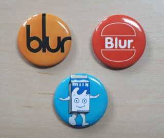 Blur Set Of Three Button Badges / Pins Coffee,  Tv Graham Coxon Damon Albarn