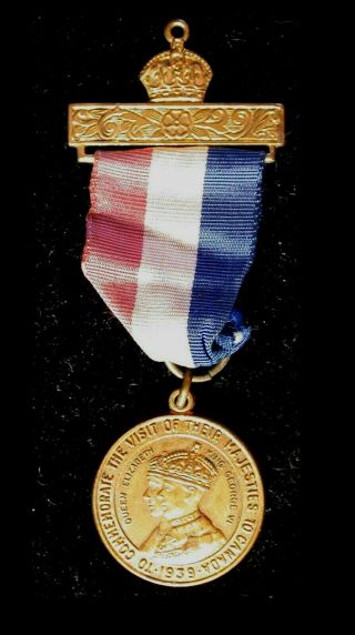 Canada 1939 Royal Visit Medal Of George Vi & Queen Mary Hms Repulse On Obv Birks