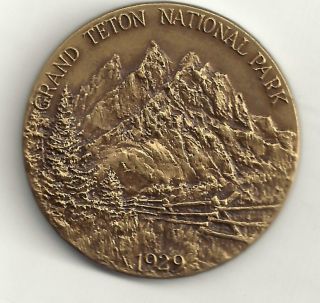 1872 - 1972 National Parks Centennial Medal Grand Teton National Park 1929 Maco