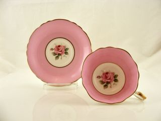 Paragon Pink Cabbage Rose Teacup And Saucer Set