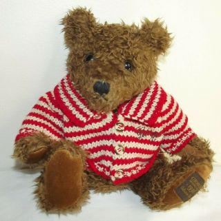 Giorgio Beverly Hills 14 " Teddy Bear Plush - W/striped Sweater 1996 Collectors