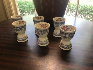 Set Of 6 Copeland Spode Mayflower Egg Cups 4” Tall