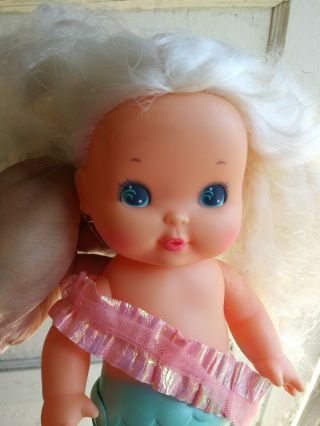 Vintage Sweet Sea Mermaid Doll Bath Toy By TOMY 1980’s 80s Curly Hair 1985 2