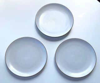 Set Of 3 Coupe 8 " Opaque White Salad Plates Heath Ceramics Mid Century Modern