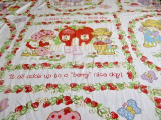 Vintage Strawberry Shortcake Twin Fitted Sheet Jc Penney Bright Colors Cutter
