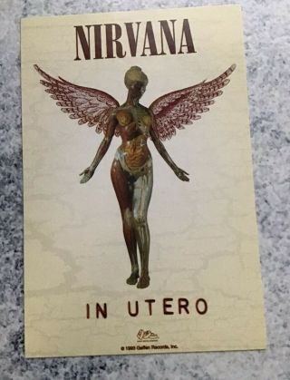 Nirvana In Utero 3 " X 4.  5 " Sticker 1993