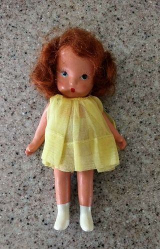 Vintage Nancy Ann Bisque Pudgy Story Book Doll Margie Ann? 5 " Red Hair