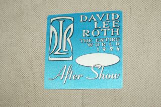 David Lee Roth Satin Cloth Backstage Pass The Entire World 1994 Authentic