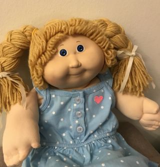 Vintage CABBAGE PATCH KID 16” CPK Doll Butterscotch Hair Blue Eyes 1984 2