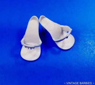 Barbie Doll Clone White Plastic Heels / Shoes Vintage 1960 