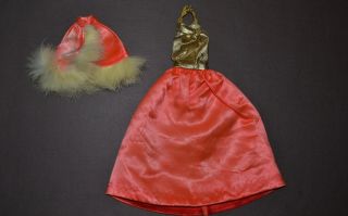 Vintage Barbie - Very Rare 1972 Regal Red 3217 Satin Dress & Cape - Very Tlc