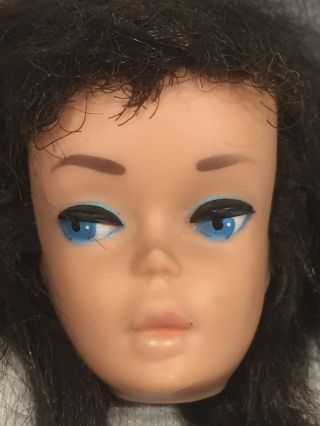 Vintage Brunette Ponytail Barbie Doll Head Only Tlc Needs A Hair Reroot