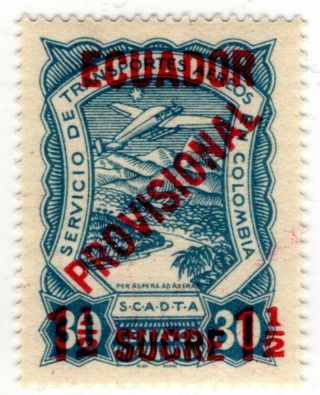 Ecuador - Scadta - 1.  50s Provisional Stamp - 1928 - Sc C4 - $ 45 Rr