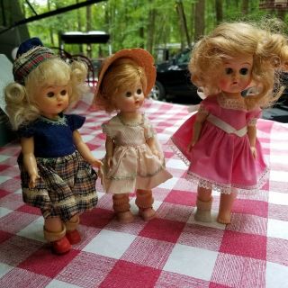 2 Vintage 8 " Cosmopolitan Toy Co. ,  Ginger Dolls & One 9 " Unknown