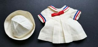 Vintage Factory Red White Blue Sailor Dress Hat Shirly Temple Patsy Doll 14 "