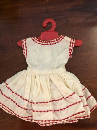 Vintage Mary Hoyer Doll Dress Red White W/ Hanger