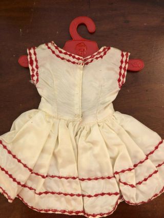 Vintage Mary Hoyer Doll Dress Red White w/ Hanger 2
