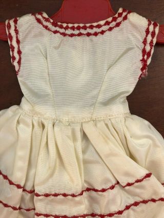 Vintage Mary Hoyer Doll Dress Red White w/ Hanger 3