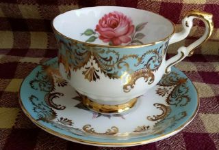 Paragon Antique Rose Teacup And Saucer Set Signed Johnson
