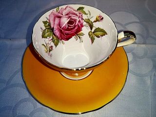 Aynsley Cabbage Rose Cup And Saucer