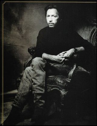 Eric Clapton Circa 1996 B/w 8 X 11 Pin - Up Photo Print