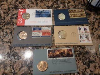 Bicentennial First Day Covers Stamps With Bronze Coin