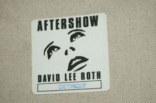 David Lee Roth Satin Cloth Backstage Pass Detroit - White Authentic