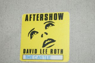 David Lee Roth Satin Cloth Backstage Pass The Castle - Yellow Authentic