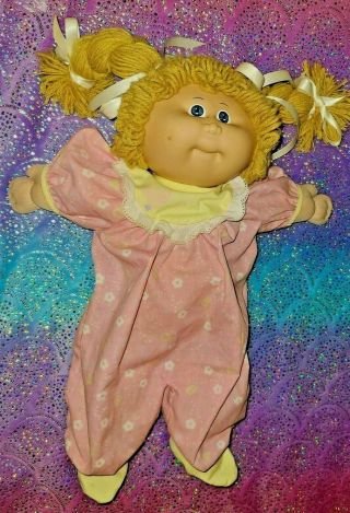 Vintage Cabbage Patch Kid Doll Xavier Roberts 1984 Blonde Hair Blue Eyes So Cute