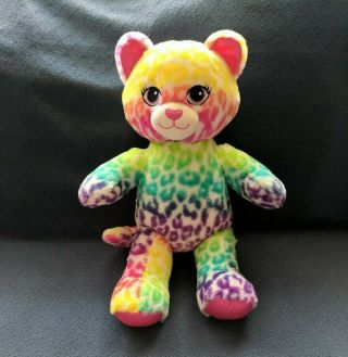 Build A Bear Lisa Frank Leopard Rainbow Plush Stuffed Animal Cat 17 " Euc Rescue