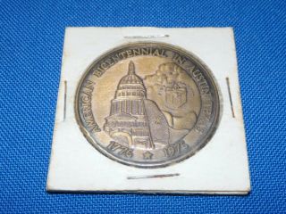 Vintage 1776 - 1976 American Bicentennial Austin Texas Commemorative Bronze Coin