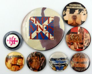 Simple Minds Button Badges 8 X Vintage Simple Minds Pin Badges Jim Kerr