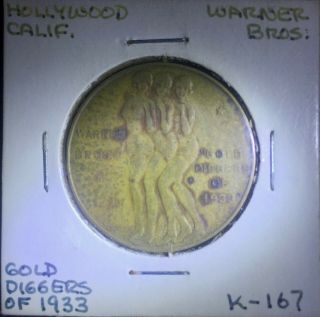 Old 1933 Hollywood Movie Advertising Token - " Gold Diggers Of 1933 "