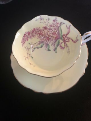 Vintage Paragon Lilac Cup/saucer In Yellow - Nr