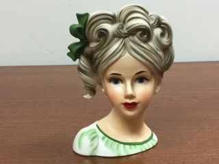 Vintage Inarco E3662 Elegant 5 - 1/2 " Tall Lady Head Vase W/ Side Curls