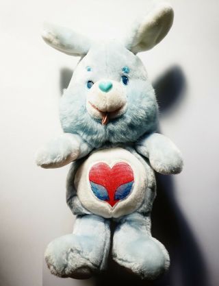 Vintage Care Bears Cousin - Swift Heart Rabbit Stuffed Plush Toy (kenner,  1984)