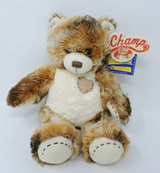 Build A Bear Champ Brown Cream Heart Patch Stitches 15 " Soft Toy Stuffed Animal