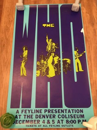 The Who Denver Coliseum Poster 20 " X 34 " Classic Rock