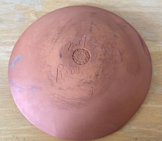 Ned Foltz Personally Signed 11.  5” Redware (Rabbit With Eggs) Plate/Platter 2013 3