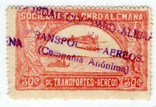 Colombia - Scadta - Seaplane Over River - 30c B/quilla Cancel - Sc C15 - 1921 Rr